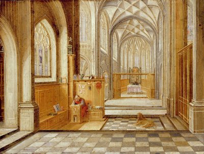 St Jerome in a Gothic Church by Hendrik the Younger Steenwyck